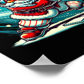 Poster Cute Santa Claus Playing Baseball Boys Kids Teens (Coin)