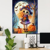 Poster Cute Scarecrow dans Éffrayant Woods, (Bureau à domicile)