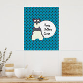 Poster Cute Schnauzer et Pois Anniversaire (Cuisine)