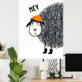 Poster Cute Scribbles Sheep Kids (Bureau à domicile)