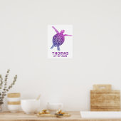 Poster Cute Sea Turtle CUSTOM NOM DE BÉBÉ ANNIVERSAIRE Ar (Cuisine)