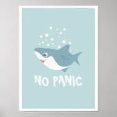 Poster Cute Shark "Pas de panique" (Devant)