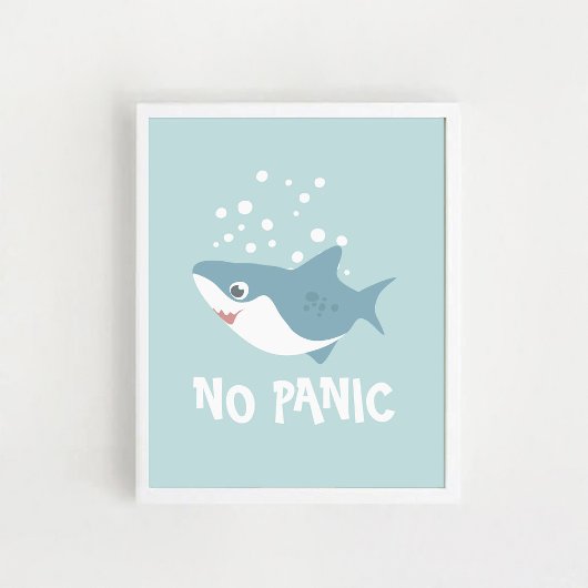 Poster Cute Shark "Pas de panique"
