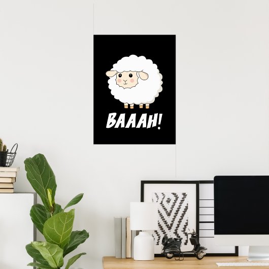 Poster Cute Sheep Baah (Bureau à domicile)