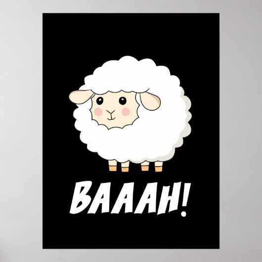 Poster Cute Sheep Baah (Devant)