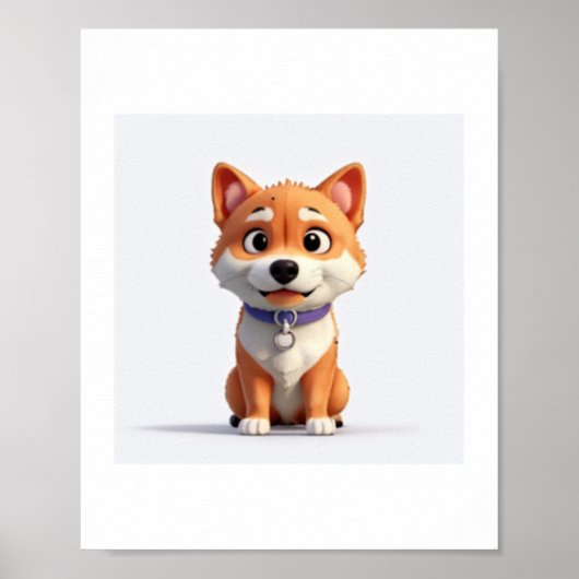 Poster Cute Shiba Inu (Devant)
