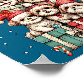 Poster Cute Shih Tzu Le Dog Christmas Tree Xmas Hat Long  (Coin)