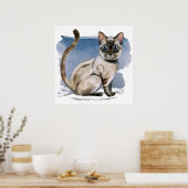Poster Cute Siamese Chat aquarelle peinture (Cuisine)