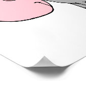 Poster cute silly cartoon baby cow calf gray (Coin)