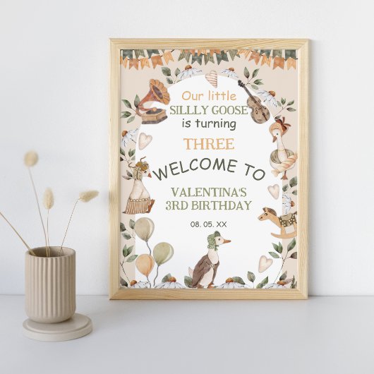 Poster Cute Silly Goose Nursery Rhymes