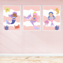 Cute Sirène Pink Nursery Kids
