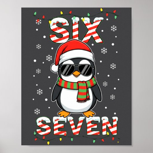 Poster Cute Six Seven 67 Penguin Kids Christmas Holiday L (Devant)