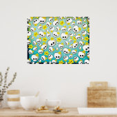 Poster Cute Skulls And Stars Pattern (Cuisine)