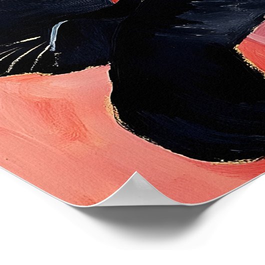 Poster Cute Sleeping Black Cat (Coin)