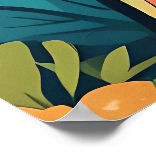 Poster Cute sloth surrounded by flowers (Coin)