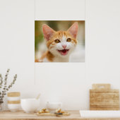Poster Cute Smiling Kitten Face Funny Cat Meow (Cuisine)
