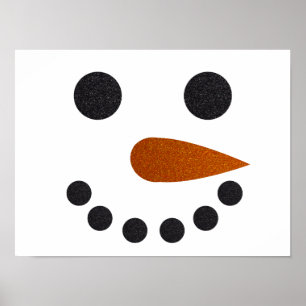 Poster Cute Snowman Visage Imprimer Décor Art