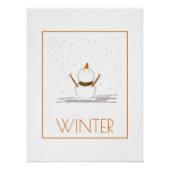 Poster Cute Snowman Winter Art (Devant)
