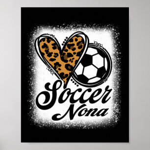 Poster Cute Soccer Nona Leopard Heart