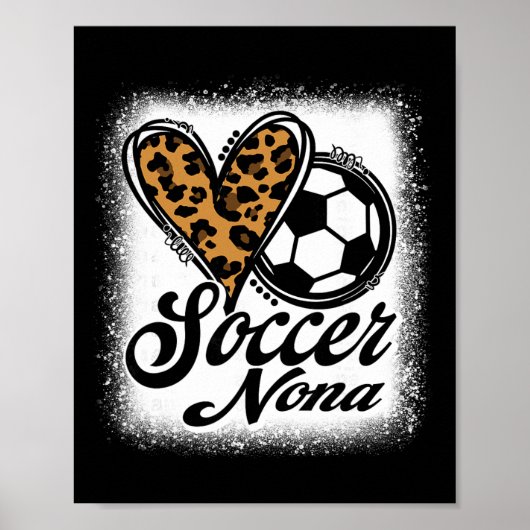 Poster Cute Soccer Nona Leopard Heart (Devant)