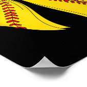 Poster Cute Softball Coquette Bow Pour Femmes Filles Soft (Coin)
