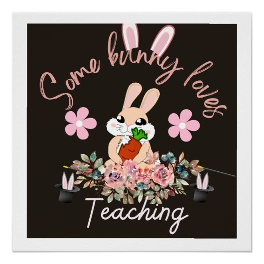 Poster Cute some bunny loves teaching mug (Devant)