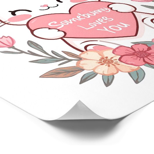 Poster Cute "Somebunny Love You" Pun (Coin)