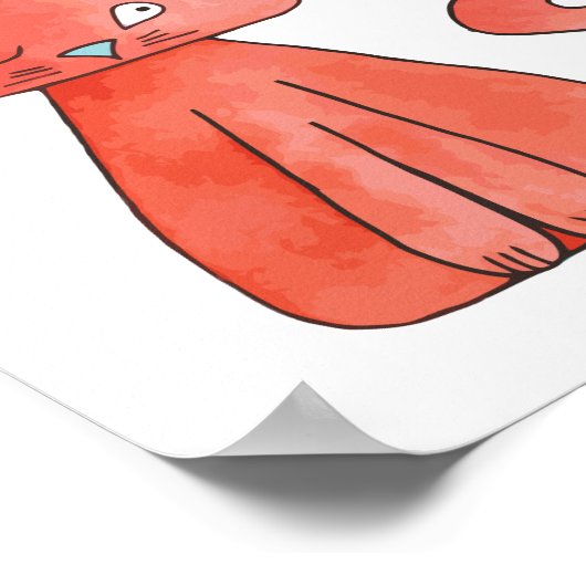 Poster Cute Souris Aime Kitty Chat (Coin)