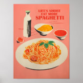 Poster Cute Spaghetti Wall Print Retro Kitchen Wall Art   (Devant)