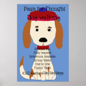 Poster Cute Spaniel Dog Walking Grooming Business (Devant)