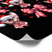 Poster Cute Sphynx Chat Rouge Plaid Coquette Bow Noël W (Coin)