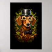Poster Cute Steampunk Dachshund Saucisse Wiener Chien 149 (Devant)