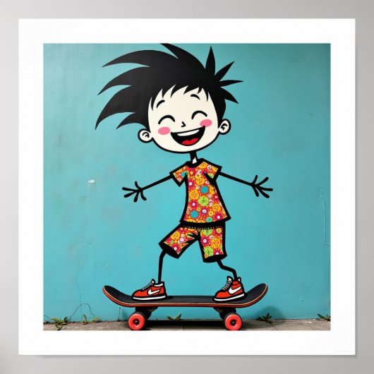 Poster Cute stickman (Devant)