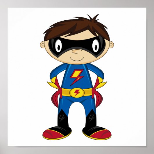 Poster Cute Superhero Boy (Devant)