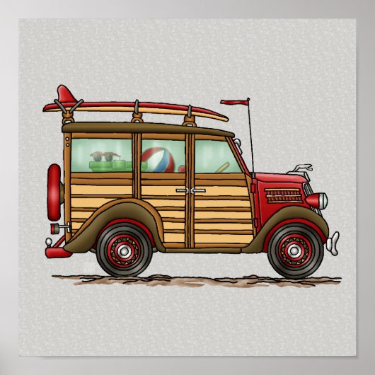 Poster Cute Surfing Woody (Devant)