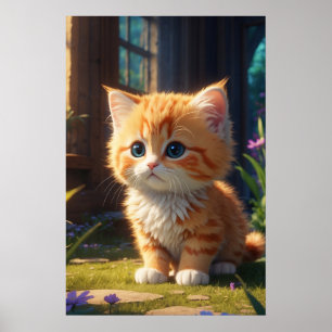 Poster *~* Cute Sweet AP68 2:3 Kitten Orange Tabby