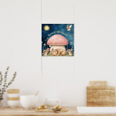 Poster Cute Sweet Dreams Floral Bear & Mice (Cuisine)