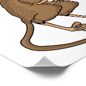 Poster Cute Tarsier avec dessin animé parapluie (Coin)