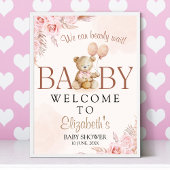 Poster Cute Teddy Bear Baby Shower Girl