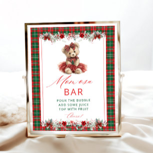 Poster Cute Teddy Bear Girl Baby shower Momosa Bar