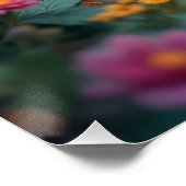 Poster Cute, tiny, fluffy puppy surrounded by flowers (Coin)