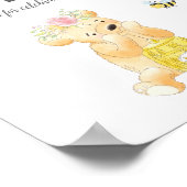 Poster Cute Traitements Table Girl Teddy Bear Baby shower (Coin)