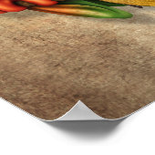 Poster Cute Tree Frog Jouer une guitare acoustique Rough (Coin)