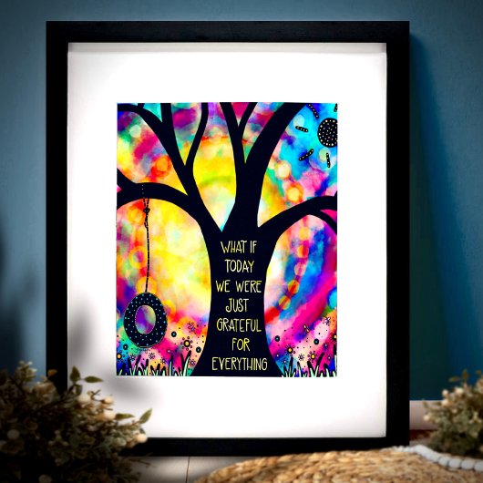 Poster Cute Tree Swing Colorful inspirant salle de classe