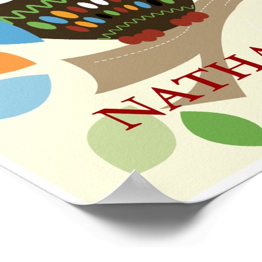 Poster Cute Tree Tops Owen Nursery Print (Coin)