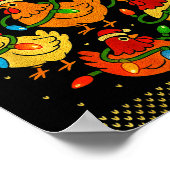 Poster Cute Ugly Christmas Chickens Hen Shirt Funny Xmas (Coin)