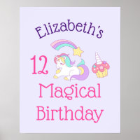 Cute Unicorn Colorful Tir Star & Cupcake