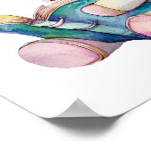 Poster Cute Unicorn dans les lunettes de vue Lecture d'un (Coin)