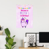 Poster Cute Unicorne dans les lunettes en forme de coeur (Bureau à domicile)