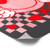 Poster Cute Valentine Smile Face Smiling Checkered Patter (Coin)
